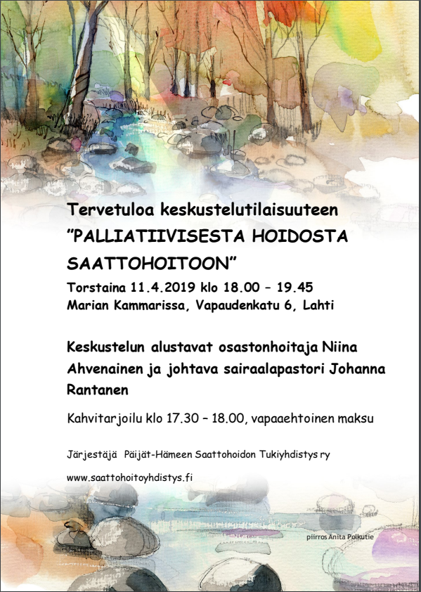 Jäsenilta: Palliatiivisesta hoidosta saattohoitoon 11.4.2019